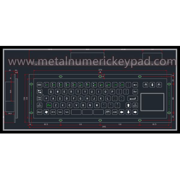 Клавиатура трекбола металла RoHS интегрированная для промышленного киоска информации