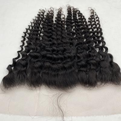 Deep wave 13x6Customized 20A Natural Hairline Super Thin HD Lace Frontal100% Brazilian Human Hair Extensions