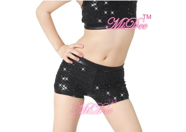 Full Sequin Pole Shorts Hip Hop Dance Outfits Biketard Dance Costume Jazz Wear