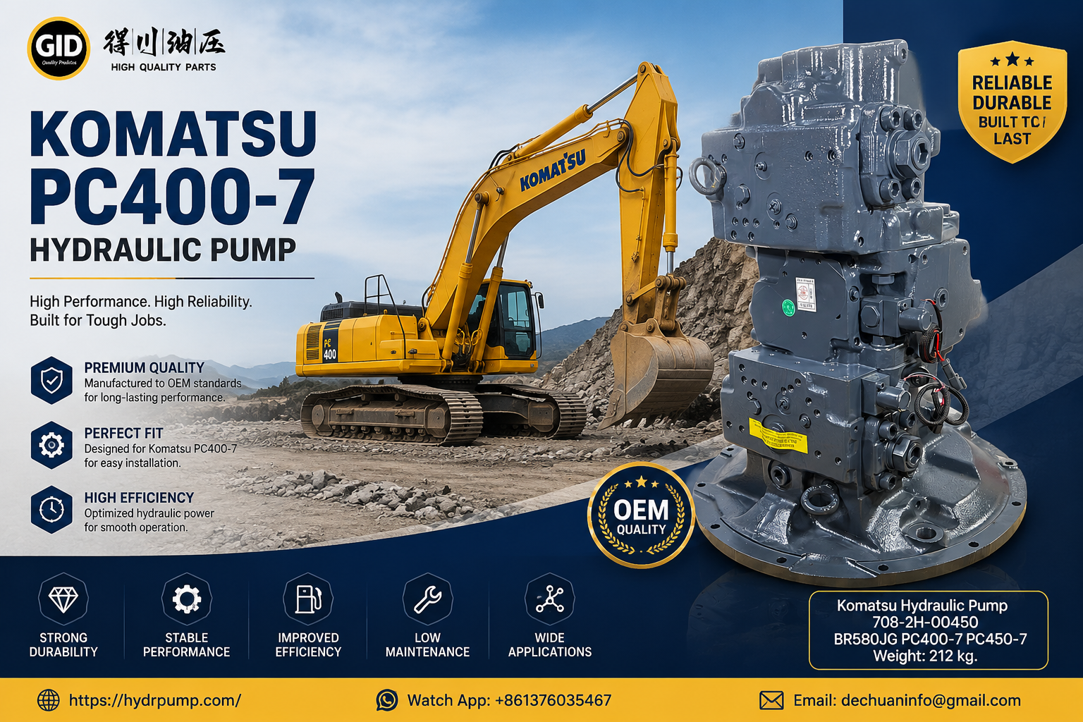 Komatsu PC200-6 Hydraulic Main Control Valve 723-46-13702 Excavator Hydraulic Valve