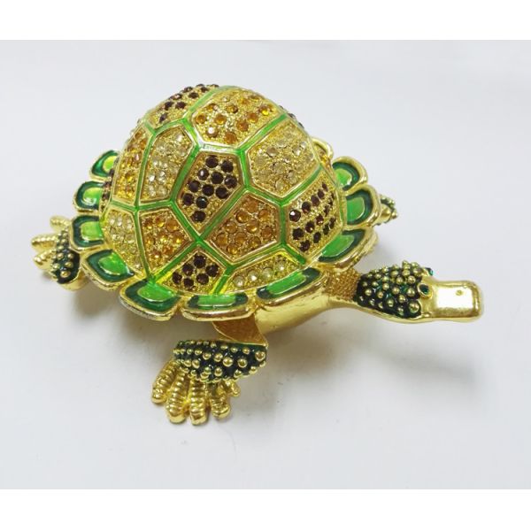 Custom Turtle shape zinc alloy gift jewelry boxes turtle trinket box jewelry box