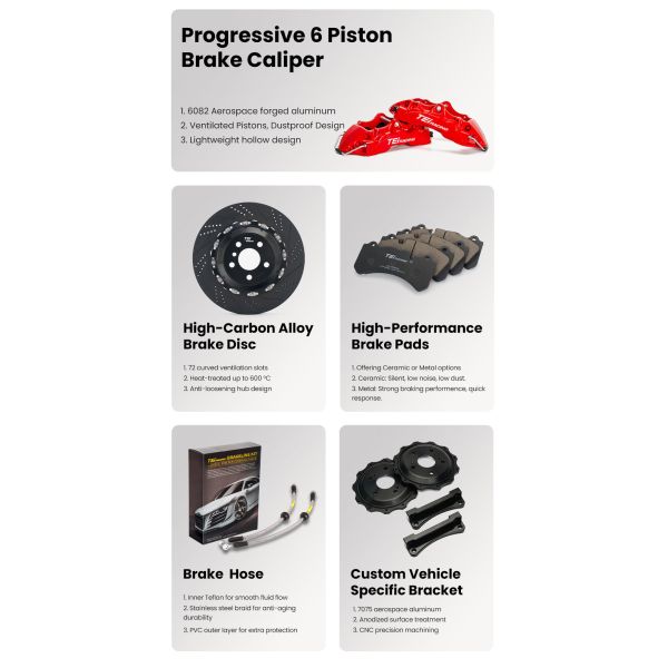 TEI P60NS 355x32mm Brake Disc Kit 6-Piston Caliper Font Big Brake Kit For Ford Explorer