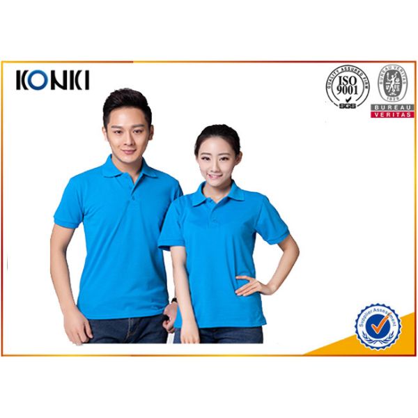 Cotton / Polyester Golf Polo Shirt Knitted Mens Custom Printed Polo Shirts