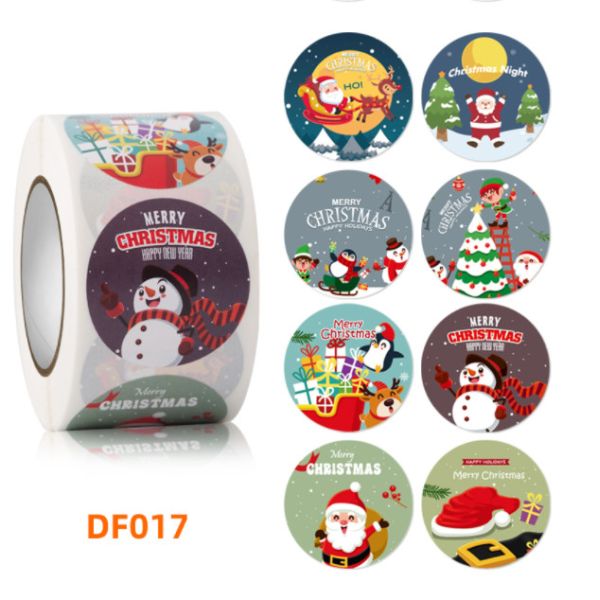 Этикеты винила веселого рождества северного оленя Санта Клауса крена ярлыка CMYK липкие