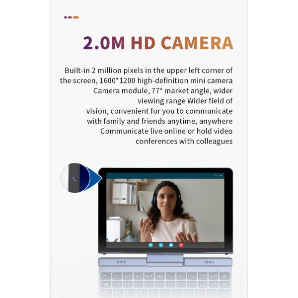 Odm Small Laptop Computer 8 Inches Ips Touch Screen 2 em 1 para escritório