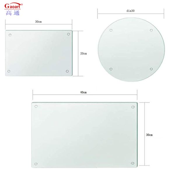 All-Season Golden Silk No Design Unbreakable Square Kitchen Cheese Glass Cutting Board