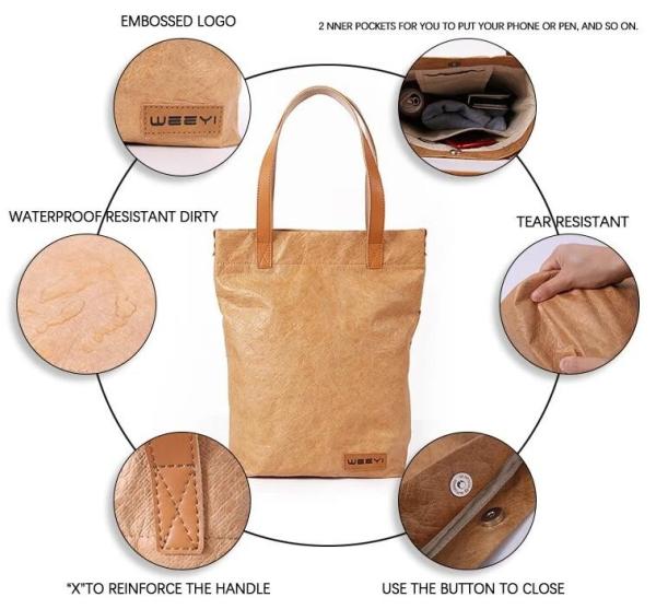 Crossbody Fashion Tyvek Tote Bag, Tyvek Craft Paper Tote Bag, Storage, Travel, Promotion, Makeup Packing