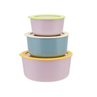 Colorful Non Stick Coating Glass Food Storage With Glass Lids Glass Fruit Storage Containers