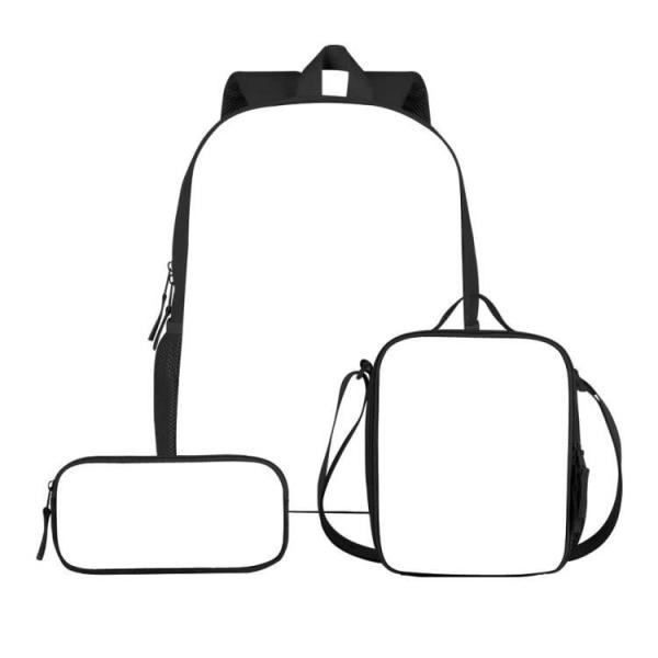 Three Piece Of Sublimation Bags School Bag Pencil Bag Lunch Bag For DIY Photos Printing