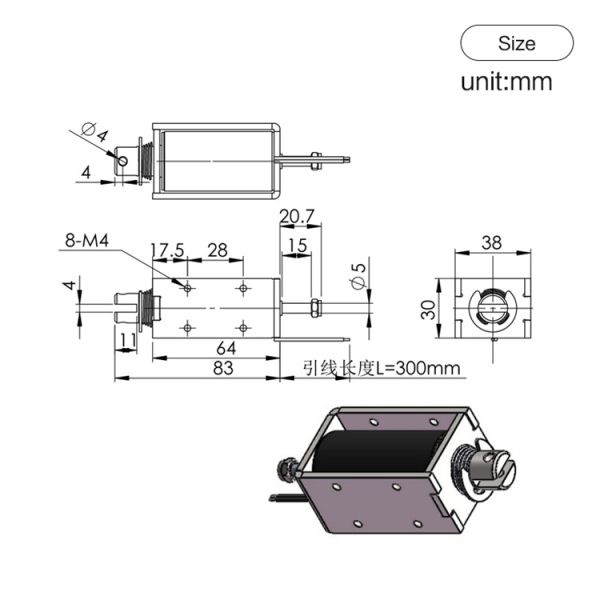 соленоид силы DC 0.36A