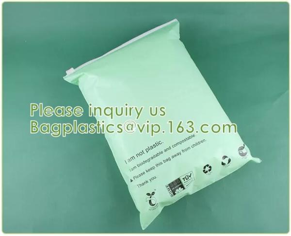 Biodegradable Apparel, Clothes Packaging, Biodegradable Compostable Zip Clothing Bags With Logo
