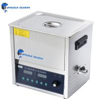 Líquido de limpeza ultrassônico 20-80C do Tabletop 10L de superfície côncavo da baleia azul ajustável