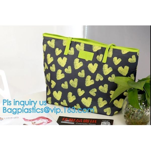 Portable Clothing Storage Shopping Bag Women Fashionable Travel PVC Beach Bag Female Casual Toiletry Shoulder Bags, carr