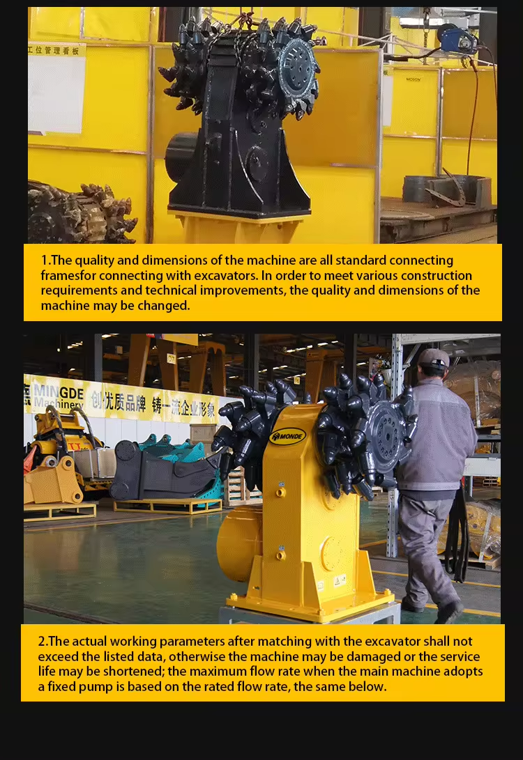 Экскаватор Ротационный резач барабанов Каменный гидравлический резач барабанов