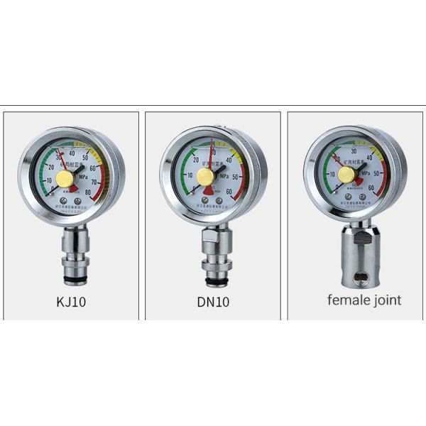 Insertion-Type DN10 KJ10 Thread Shockproof Mining Pressure Gauge CE Pressure Indicator