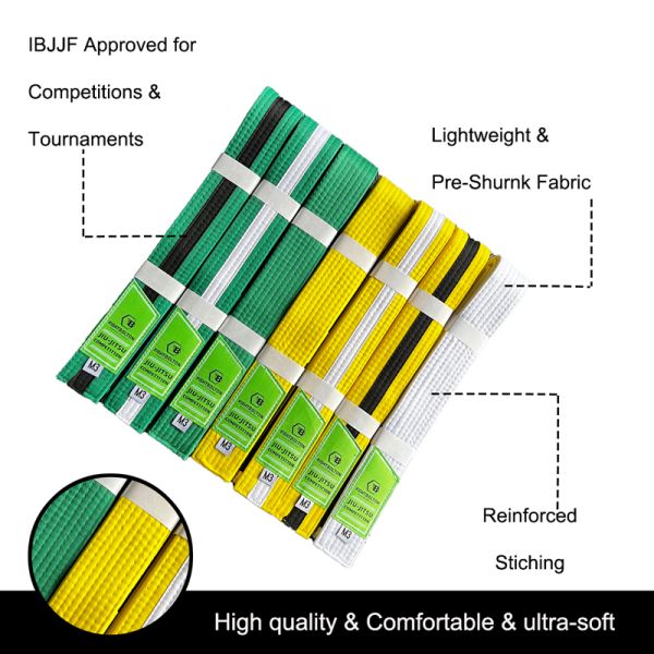 Durable 100% Cotton BJJ Belt for Kids Training with Custom Logo