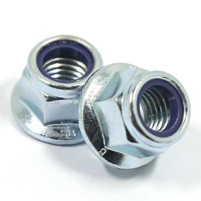 ISO7043 encantam o zinco da contraporca da flange chapearam o auto de nylon de aço que trava a porca da flange