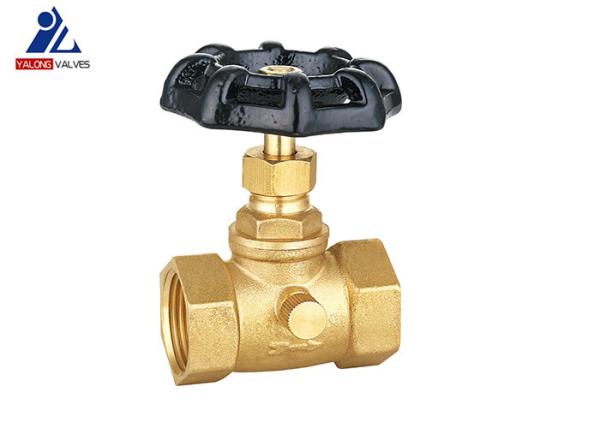 Threaded ISO9001 Brass Stop Valve Plumbing 1.6MPa Iron Cast Wheel Handle