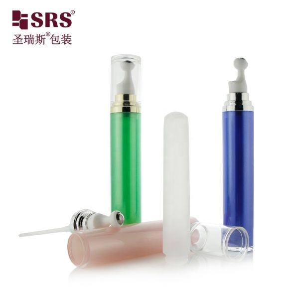 Massage Roller Acrylic Bottle Blue Green Pink Face Eye Cream Bottle With Pump Roller Bottle