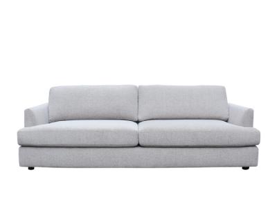 Thick Foam Padded Three Seater Fabric Sofa Plastic Leg Grey 3 Seater Couch