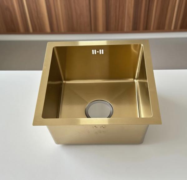 SUS304 Stainless Steel Gold Square Kitchen Sink