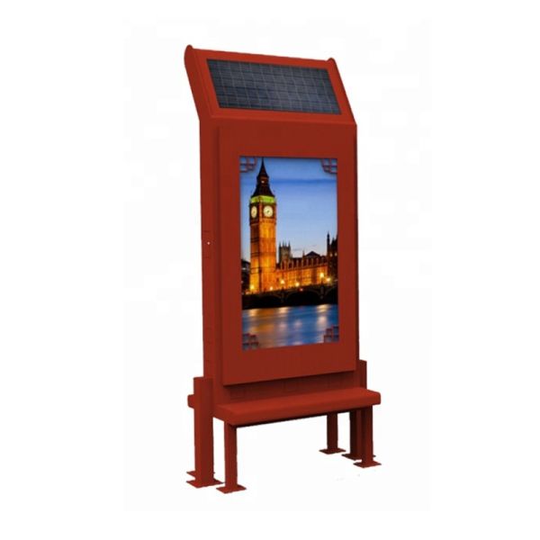 1000 nits Outdoor LCD Digital Signage Floor Stand Toughened Glass Panel