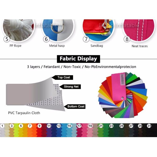 16*16*9.5 Фт ягнится надувной замок, небольшой раздувной хвастун с 0,55 ПВК Тарпулин
