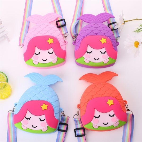 Рыбаки Детская кроссбоди сумка Монетка Сумка Силиконовый плечевая сумка Сумка с широким регулируемым ремнем Макияжная сумка Большая сумка