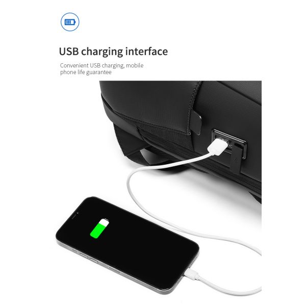 Nouveau sac portable chargeur USB anti-vol hommes collège école sac à dos imperméable sac à dos sac à dos pour hommes