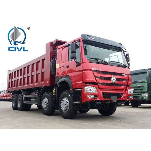 50T Heavy Duty Dump Truck SINOTRUK HOWO A7 DUMP TRUCK 8x4 With Front Lifting