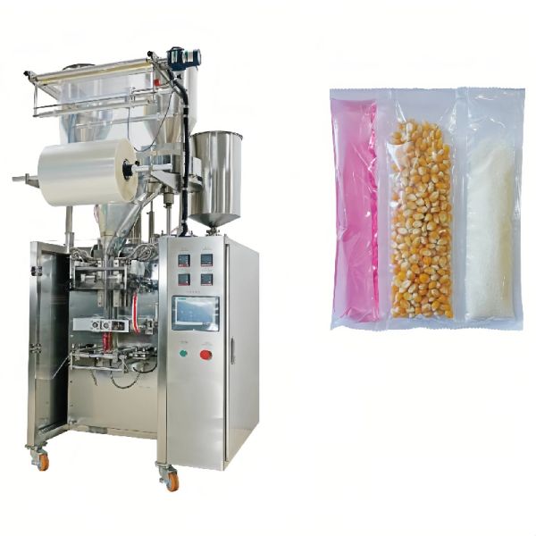 220V Automatic Granule Packing Machine Three In One Popcorn Packing Machine 1.5kw QNGP-803