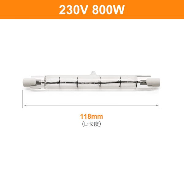 Ir Quartz Halogen Double Ended Bulb 118mm 230V 800W
