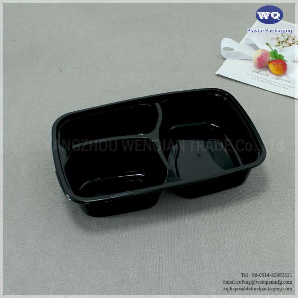 Plastic 3 Compartments Bento Box-Disposable Food Storage Containers-Disposable Plastic Containers-Disposable Lunch Boxes