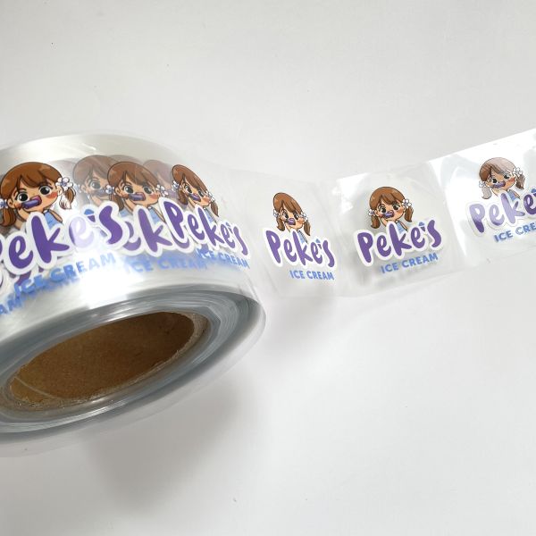 Customized  Ice-cream Brand Label Clear Printing Waterproof Transparent Logo for Bottle