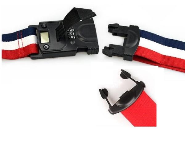 black 3- digital strap lock&Wholesale weighing electric webbing luggage strap&AH001 show weight luggage strap lock