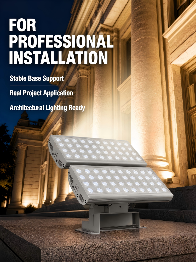 High Power DMX512 Led Flood Light Outdoor IP66 Waterproof 120w 144w RGBW for High Building Landscape Lighting