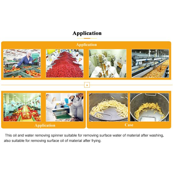 220V 380V Industrial Dehydrator For Deoiling French Fries And Potato Chips