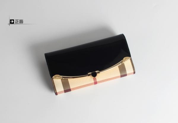 Ms. leather wallet plaid wallet new European and American fashion patent leather wallet long section of high-capacity
