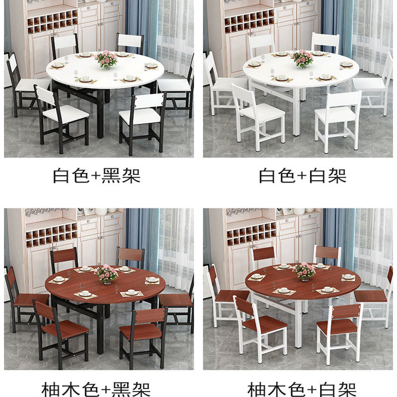 Stylish Dining Room Furniture Round Dining Table Set with 8 Chairs and Epoxy Finish