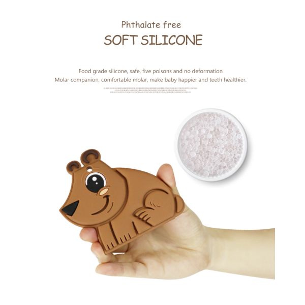 Младенец Teether BPA свободное Eco силикона качества еды медведя дружелюбное