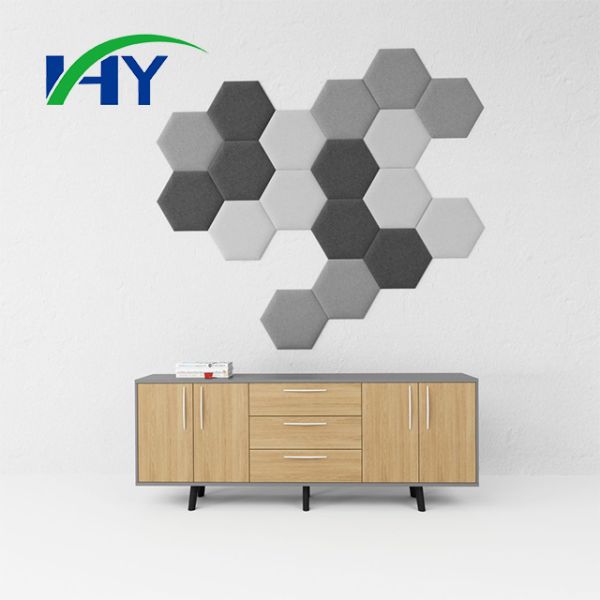 OEM Wholesale Hexagon Acoustic Panels Flame Retardant PET For Commercial Building Material Supply