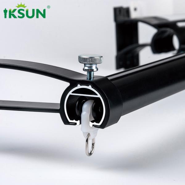 Manufacturer Aluminum Roman Poles  Smooth Mute Curtain Rods With Round Finials Rings Brackets