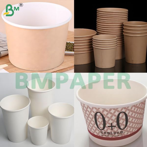 135-350 GSM Papel impermeable con recubrimiento en PE de doble tamaño para tazas y tazones