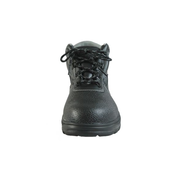Black Genuine Leather Waterproof Safety Boots With Steel Toe And Steel Plate For Outdoor Work Shoes