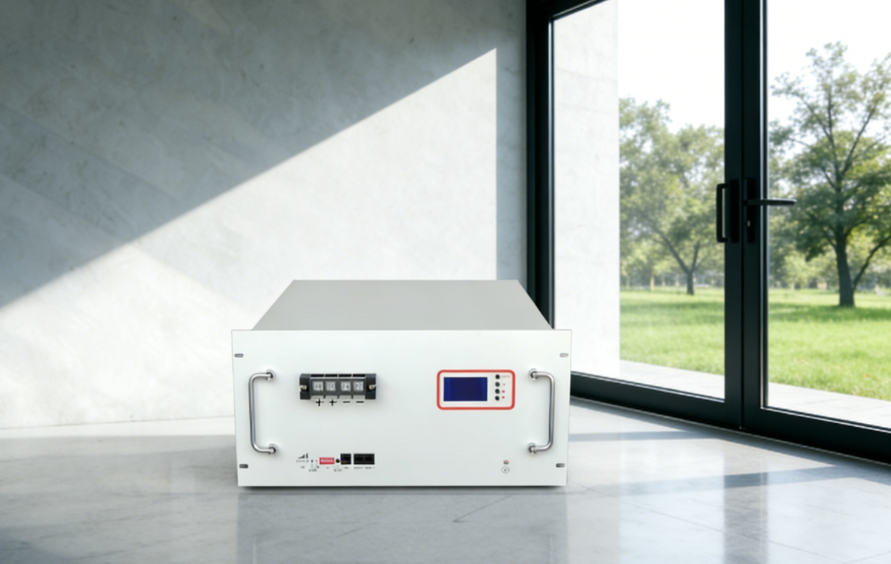 48V 100Ah LiFePO4 5000 Times 4.8kWh Server Rack 48V Battery White