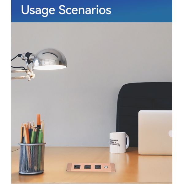 Alloy Shell Recessed Power Strip Surge Outlet Usb Charging UKCA Certificated