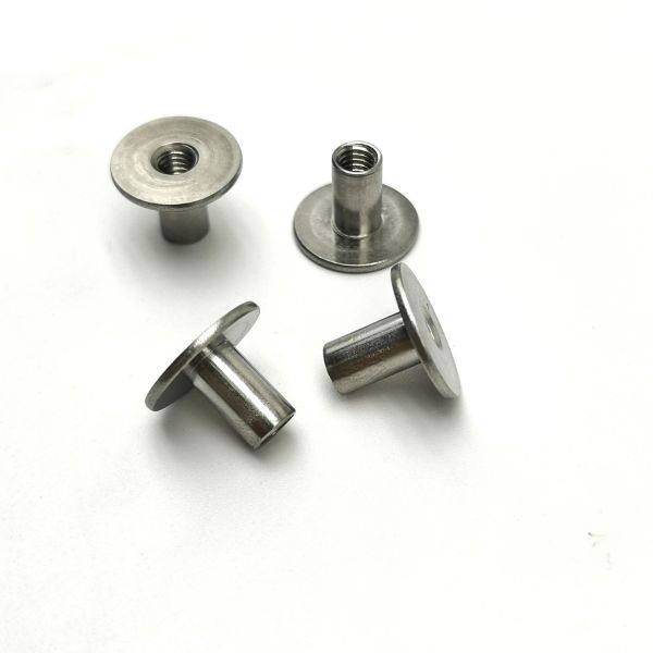 Collar Hollow Stainless Steel Rivet T Cap ANSI Standard 1.583g Weight 13x10mm Hollow Tubular Rivets Steel Bushing