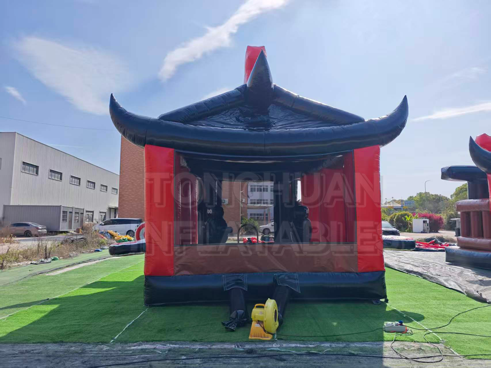 Large Martial Arts Bounce House with Custom Logo Printing for Gyms Schools Festivals and Rental Business
