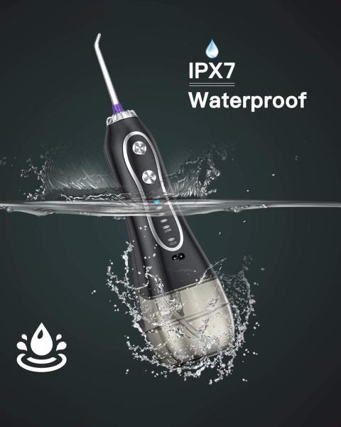 Flosser d'eau dentaire rechargeable avec 5 modes de nettoyage et une batterie de 2500 mAh pour des soins buccaux sains