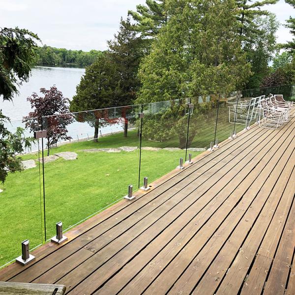 Aluminum U Channel Glass Railing Frameless 12mm Tempered Glass Outdoor Composite Decking Balustrade Kits